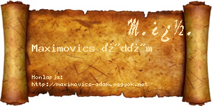 Maximovics Ádám névjegykártya